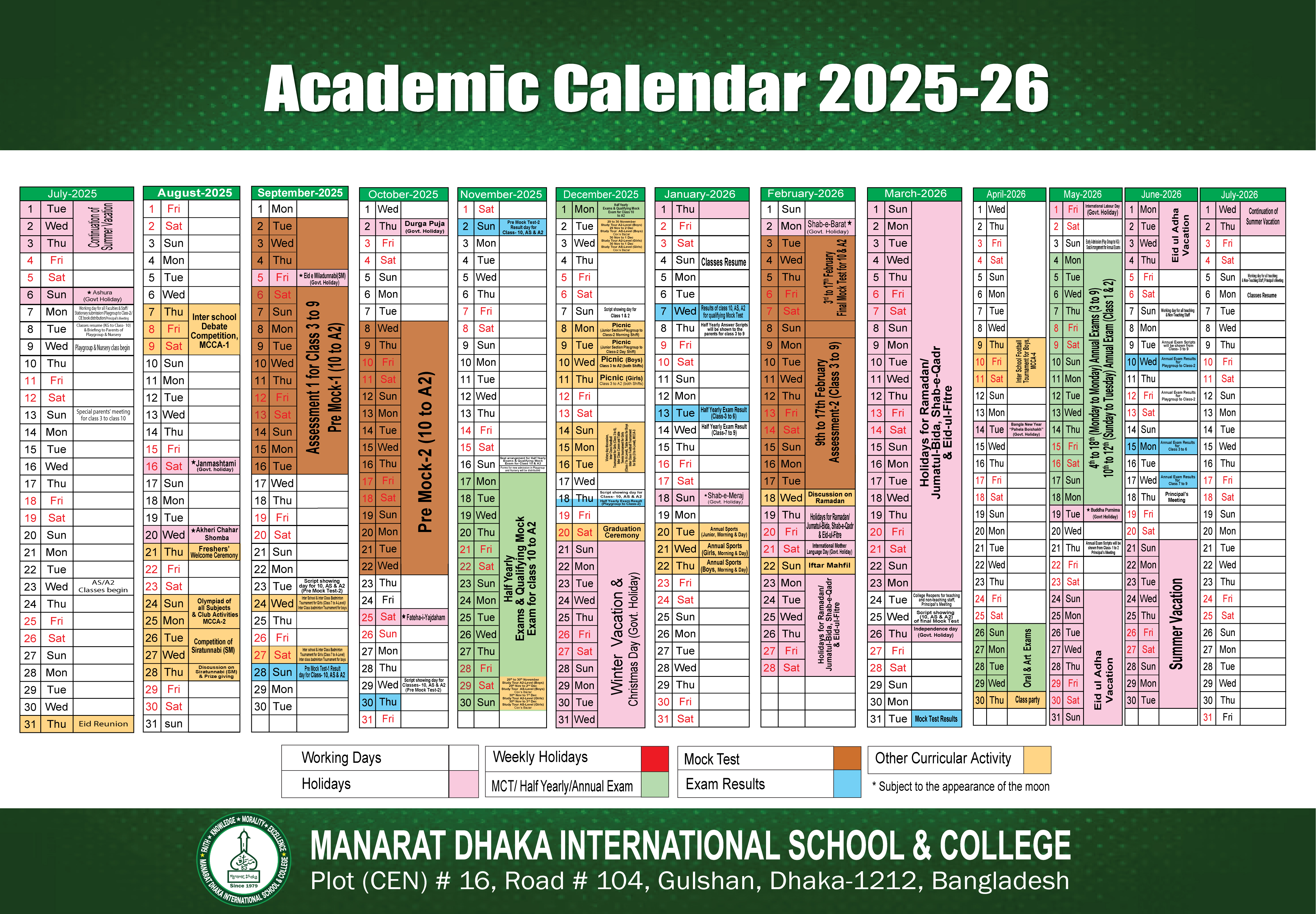 Academic Calendar
